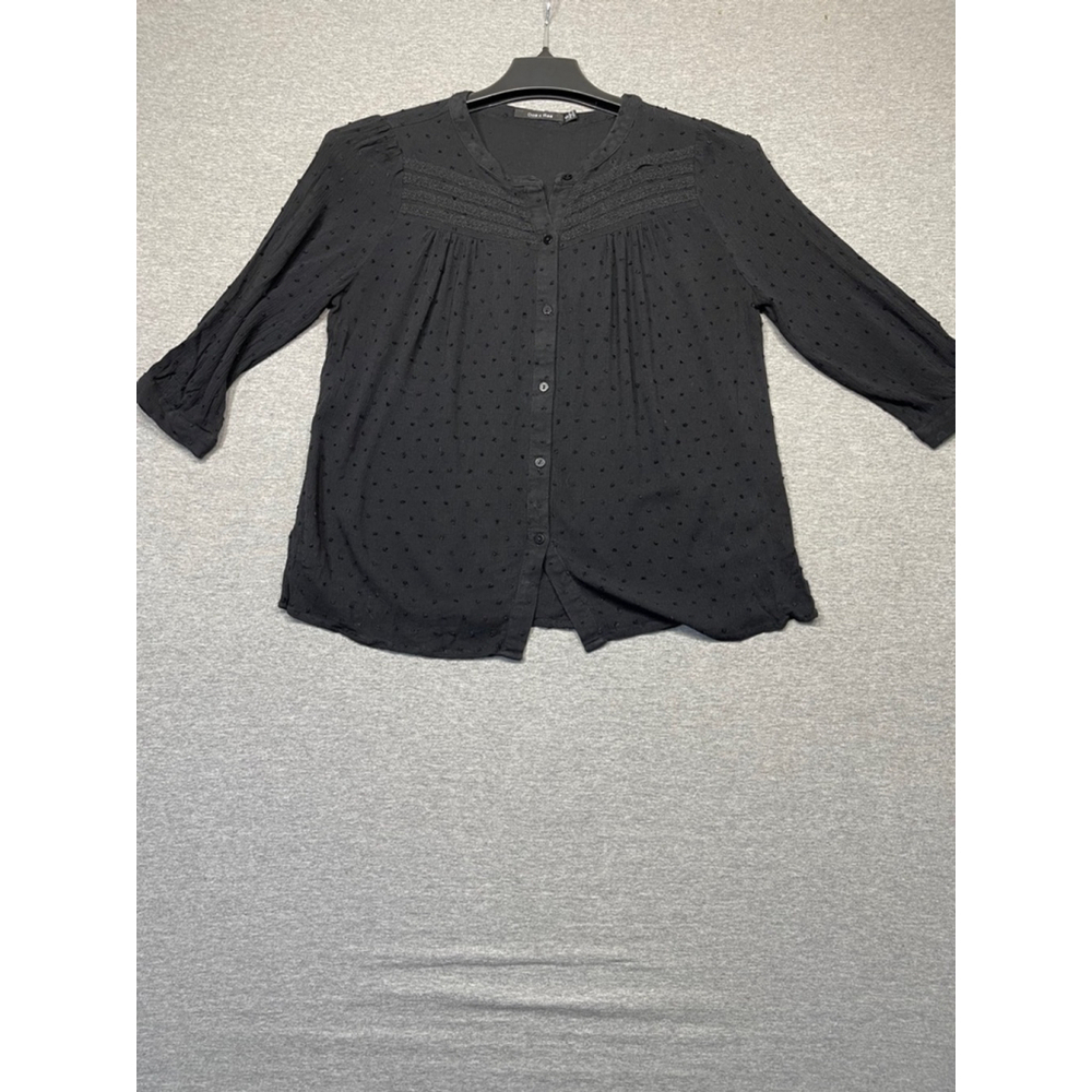 Women's Doe & Rae Black Blouse Shirt Size S